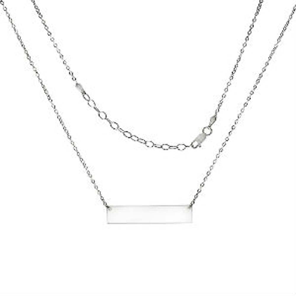 Sterling Silver ID Bar NecklaceAnd Length 17 inch plus 2  Extension