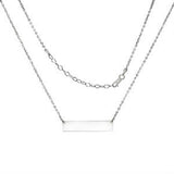 Sterling Silver ID Bar NecklaceAnd Length 17 inch plus 2  Extension