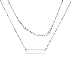 Sterling Silver ID Bar NecklaceAnd Length 17 inch plus 2  Extension
