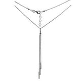 Italian Sterling Silver Fancy  Y  Necklace with Adjustable Length of 16  to 17   and Lobster Claw Clasp