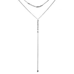 Italian Sterling Silver Diamond Cut Rolo Chain Y Necklace with Chain Extension of 1  and Lobster Claw Clasp Closure