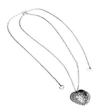 Load image into Gallery viewer, Sterling Silver Fashionable Heart and Cut out Heart Necklace with Sliding Ball and Adjustable Chain Length of up to 24