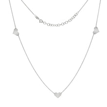 Load image into Gallery viewer, Sterling Silver Rolo With Polished Hearts Necklace