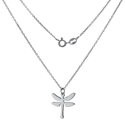 Sterling Silver Cable Chain With Dragonfly Pendant Necklace