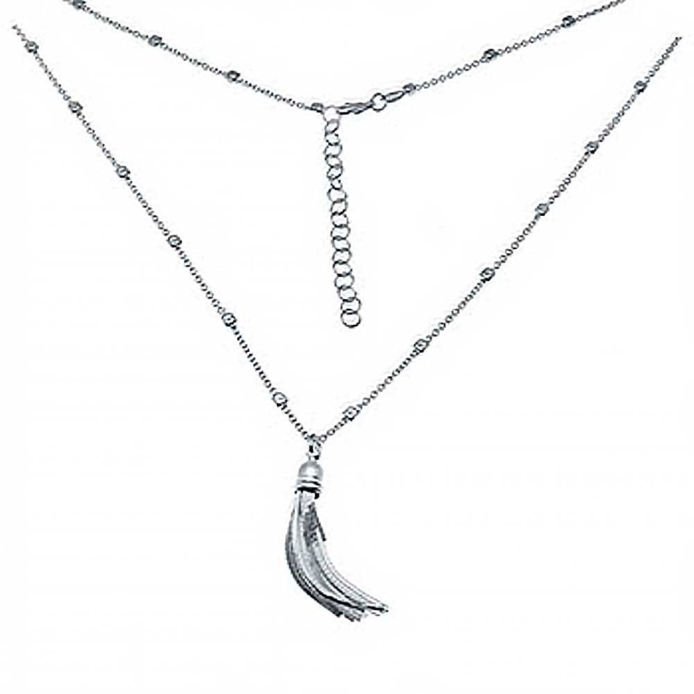 Sterling Silver Italian Fancy Rolo Bead Necklace