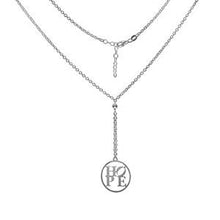 Load image into Gallery viewer, Italian Sterling Silver Rolo Chain With Hope Laser Cut Pendant NecklaceAnd Weight 5.5 gramAnd Length 17 1/2 inchesAnd Diameter 22mm