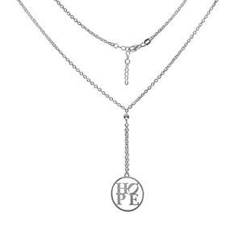Italian Sterling Silver Rolo Chain With Hope Laser Cut Pendant NecklaceAnd Weight 5.5 gramAnd Length 17 1/2 inchesAnd Diameter 22mm