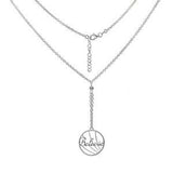 Italian Sterling Silver Rolo Chain With Believe Laser Cut Pendant NecklaceAnd Weisght 5.4 gramAnd Length 17 1/2 inchesAnd Diameter 22mm