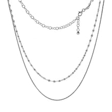 Load image into Gallery viewer, Sterling Silver Italian Double Layered Fancy Chain Necklace