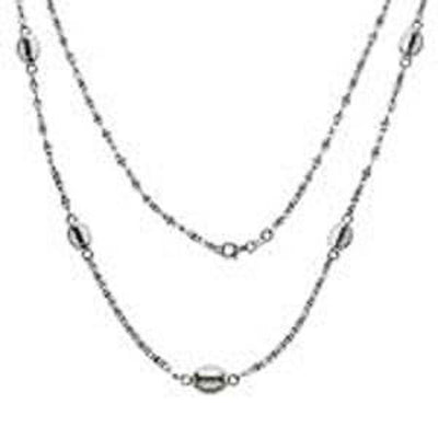 Sterling Silver Fancy Marina D/C Long Necklace