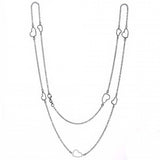 Italian Sterling Silver Stylish Rolo Heart Long NecklaceAnd Necklace Length of 36  and Lobster Claw Clasp