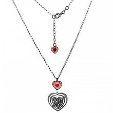 Load image into Gallery viewer, Sterling Silver Italian Laser-Cut Heart Necklace With Rose Gold Plated