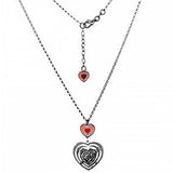 Sterling Silver Italian Laser-Cut Heart Necklace With Rose Gold Plated