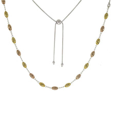 Load image into Gallery viewer, Sterling Silver Italian Tri-Color Fancy Balls Adjustable Necklace