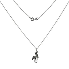 Load image into Gallery viewer, Italian Sterling Silver Rhodium Cable Chain With Horse Charm Pendent Necklace