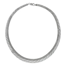 Load image into Gallery viewer, Italian Sterling Silver Graduated Cleopatra Diamond Cut Necklace