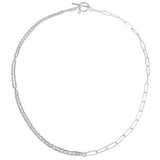 Sterling Silver Double Rope Paperclip With Toggle Necklace
