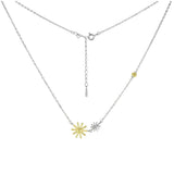 Sterling silver Snowflake Two Tone Rhodium Necklace