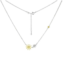 Sterling silver Snowflake Two Tone Rhodium Necklace
