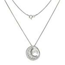 Load image into Gallery viewer, Sterling Silver Pearl With Cubic Zirconia Slider Necklace