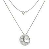 Sterling Silver Pearl With Cubic Zirconia Slider Necklace