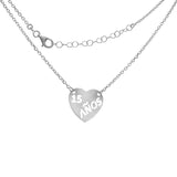 Sterling Silver Italian D/C Cable Chain With Heart Pendant Necklace