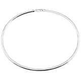 Italian Sterling Silver Dome 4mm Omega Necklace