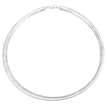 Load image into Gallery viewer, Italian Sterling Silver Dome 6mm Omega Necklace