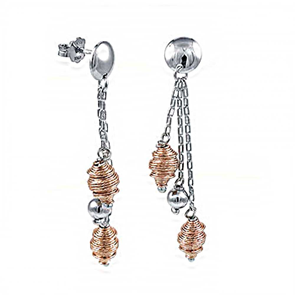 Sterling Silver Fancy Dangling Rhodium Italian Earrings