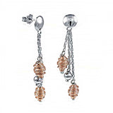 Sterling Silver Fancy Dangling Rhodium Italian Earrings