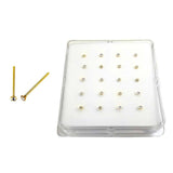 Sterling Silver 1.5mm Crystal Nose Stud Gold Plated Straight EndAnd Weight 17gram