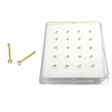 Sterling Silver 1.8mm Crystal Nose Stud Gold Plated With Ball EndAnd Weight 17gram
