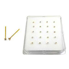 Sterling Silver 1.8mm Crystal Nose Stud Gold Plated Straight End