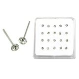 Sterling Silver 3mm Crystal Nose Stud Straight End
