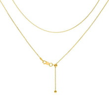Load image into Gallery viewer, Sterling Silver Rolo D/C Gold Plated Chain With Sliding Ball Adjustable Necklace - silverdepot