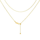 Sterling Silver Rolo D/C Gold Plated Chain With Sliding Ball Adjustable Necklace