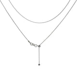 Sterling Silver 1mm Rolo D/C Chain With Sliding Ball Adjustable Chain Necklace