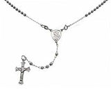 Sterling Silver 3mm Rosary With Rhodium NecklaceAnd Weight 7.9gramsAnd Length 20inchesAnd Width 3mm