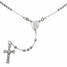 Load image into Gallery viewer, Sterling Silver 3mm Rosary Necklace And Weight 8.9gramsAnd Length 20inchesAnd Width 3mm