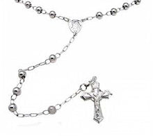 Load image into Gallery viewer, Sterling Silver 6mm Rosary With Rhodium NecklaceAnd Weight 26.7gramsAnd Length 30inchesAnd Width 6mm