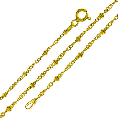 Sterling Silver Italian 1.6mm Singapore Gold Plated Chain