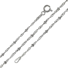 Sterling Silver Italian 1.6mm Singapore Rhodium Chain