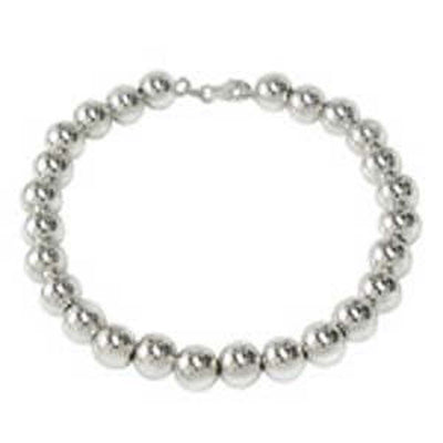 Sterling Silver 8 MM Solid Bead Bracelet