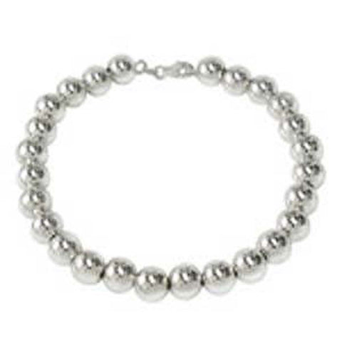 Sterling Silver 8 MM Solid Bead Bracelet