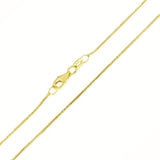 Sterling Silver Gold Plated 1mm D/C Round Snake Chain