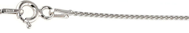 Italian Sterling Silver Rhodium Plated Spiga Chain 025-1MM with Spring Clasp Closure