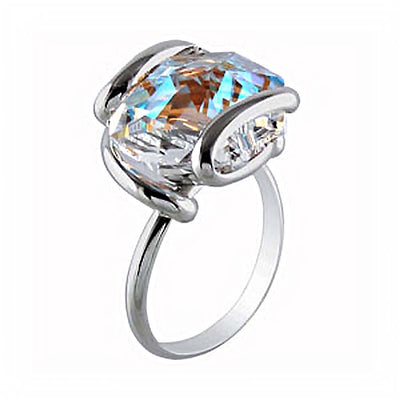 Sterling Silver Fancy Swarovski RingAnd Stone Size of 13.5MMx13.5MMAnd Adjustable Size