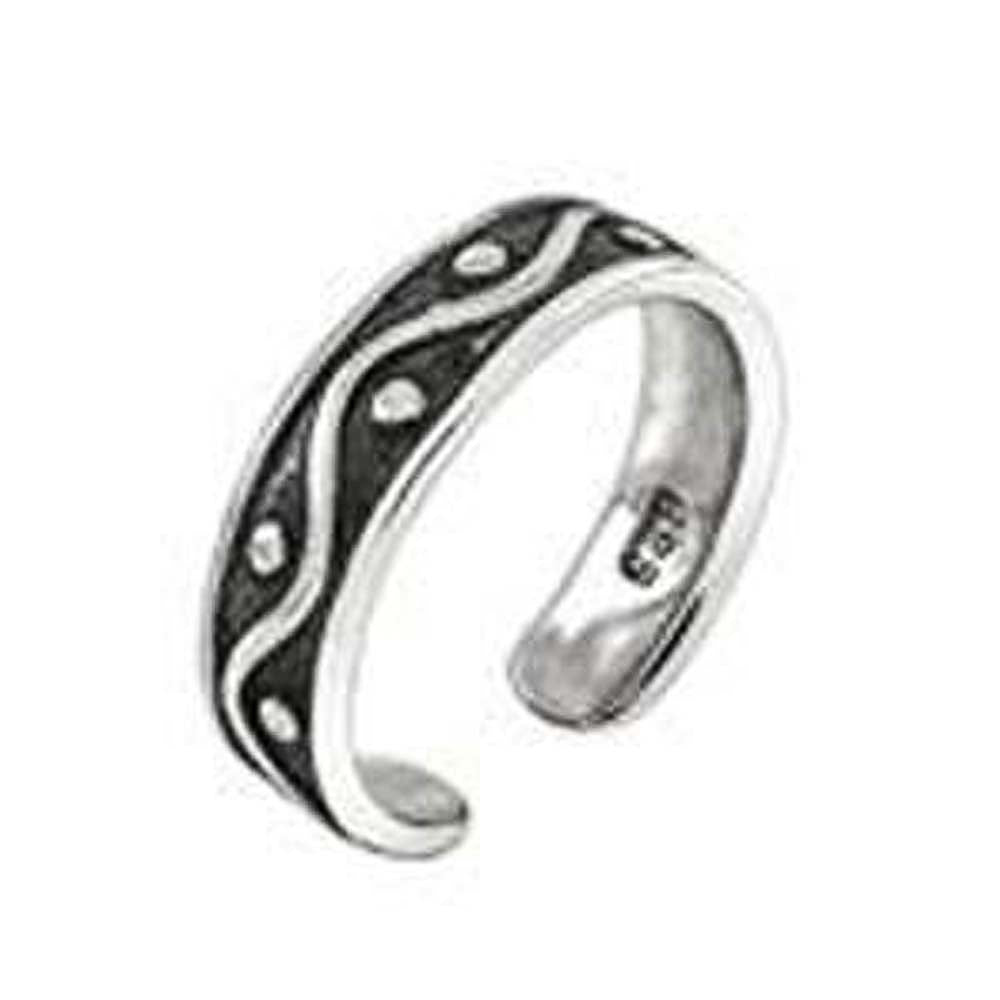 Sterling Silver Oxidized Band Toe Ring