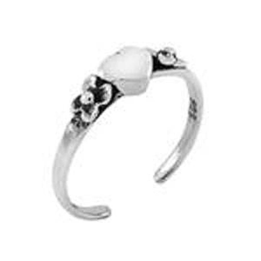Sterling Silver Heart Toe Ring Adjustable Size