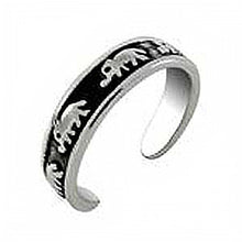 Load image into Gallery viewer, Sterling Silver Elephant Oxidized Band Toe Ring